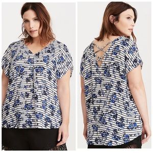 Torrid striped floral top- size 00